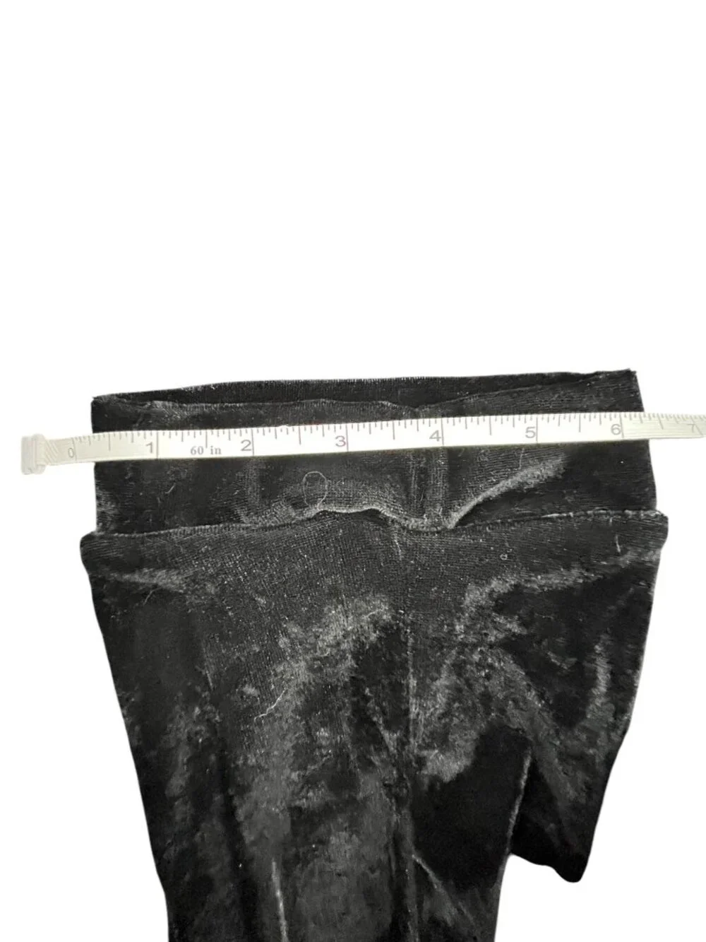 Pleaser Delight-3002 Black Velvet Thigh High Platform Boots Size 7 damaged tip